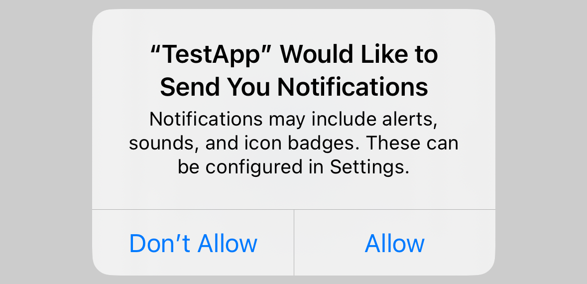 iOS accept notifications prompt
